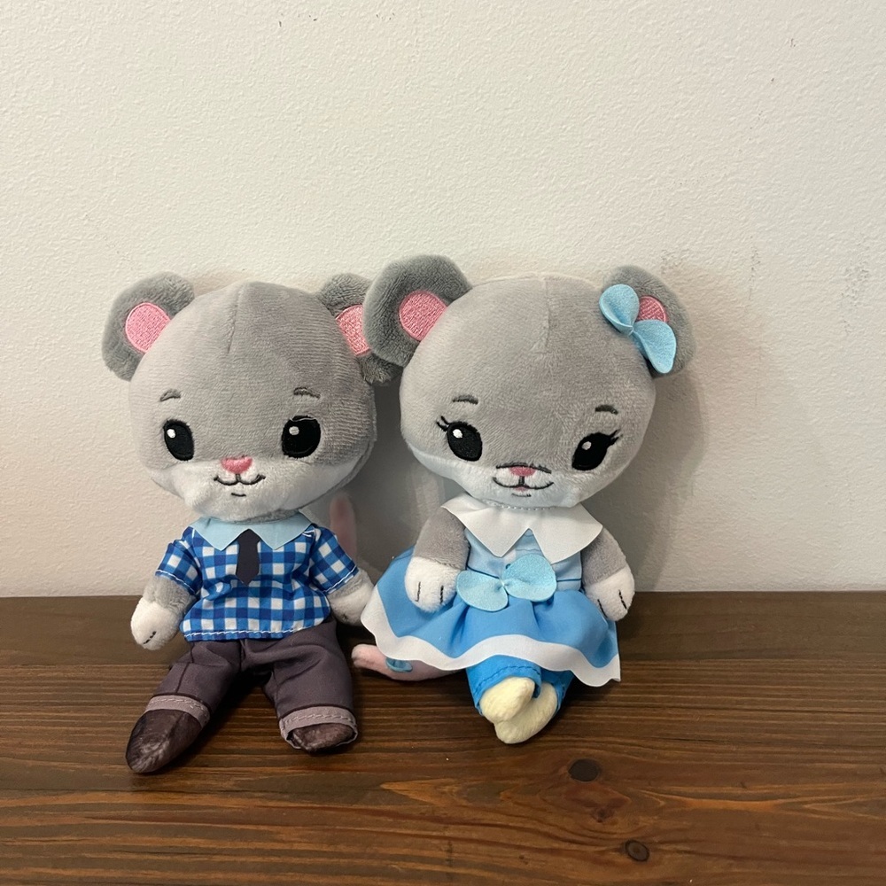 Tiny Tukkins Mom Dad Cat Couple Plush Lot of 2 7"